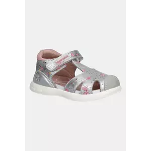 Biomecanics sandale din piele pentru copii culoarea argintiu, 252230 imagine