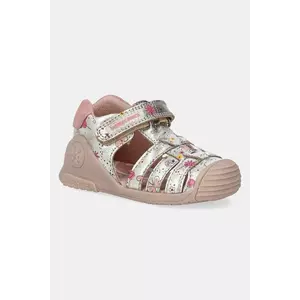 Biomecanics sandale din piele pentru copii culoarea argintiu, 252103 imagine