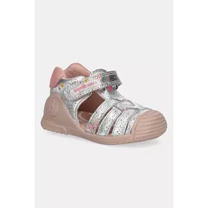Biomecanics sandale din piele pentru copii culoarea argintiu, 252103 imagine