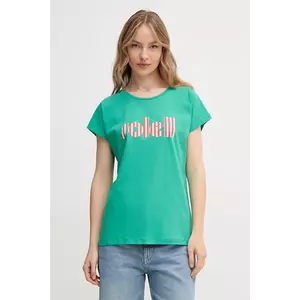 La Petite Française tricou din bumbac TYFANY femei, culoarea verde, TYFANY imagine