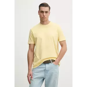 Marc O'Polo tricou din bumbac bărbați, culoarea galben, cu imprimeu, 5000006040 imagine