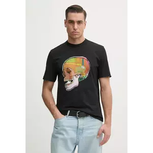 PS Paul Smith tricou din bumbac bărbați, culoarea negru, cu imprimeu, M2R.220X.PP5119 imagine