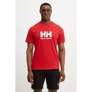 Helly Hansen tricou din bumbac HH LOGO bărbați, culoarea rosu, cu imprimeu, 54596 imagine