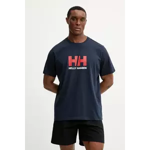 Helly Hansen tricou din bumbac HH LOGO bărbați, culoarea albastru marin, cu imprimeu, 54596 imagine