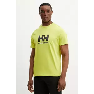 Helly Hansen tricou din bumbac HH LOGO bărbați, culoarea verde, cu imprimeu, 54596 imagine