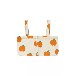 Tinycottons top din bumbac pentru copii APPLES CROP TOP culoarea bej, SS25-215 imagine