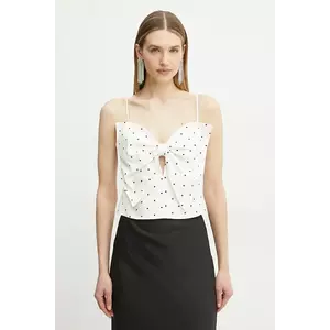Bardot top de in femei, culoarea alb, cu imprimeu, 59755TB imagine