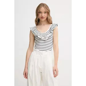 Pepe Jeans top VALERY culoarea alb, cu spate descoperit, PL506017 imagine