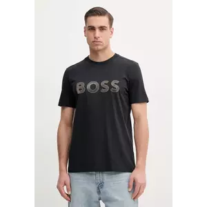 BOSS Green tricou bărbați, culoarea albastru marin, cu imprimeu, 50535170 imagine