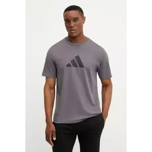 adidas tricou din bumbac Future Icons bărbați, culoarea gri, cu imprimeu, JD4921 imagine