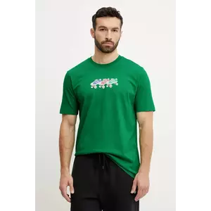 adidas Originals tricou din bumbac Q12 TS Roller bărbați, culoarea verde, cu imprimeu, JP4493 imagine