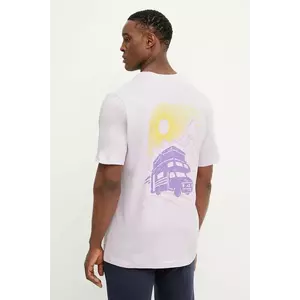 adidas tricou din bumbac bărbați, culoarea violet, cu imprimeu, IK3065 imagine