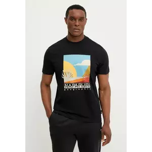 Napapijri tricou din bumbac S-Arbia bărbați, culoarea negru, cu imprimeu, NP0A4IE39411 imagine