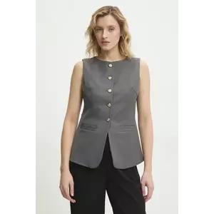 Answear Lab vesta culoarea gri, un singur rand de nasturi imagine