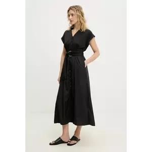 Answear Lab rochie culoarea negru, midi, evazată imagine
