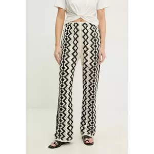 Answear Lab pantaloni femei, culoarea negru, drept, high waist imagine