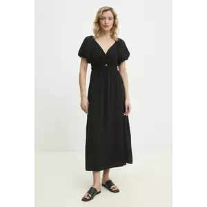 Answear Lab rochie culoarea negru, maxi, evazată imagine