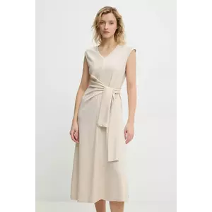 Answear Lab rochie culoarea bej, midi, evazată imagine