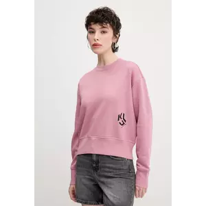 Karl Lagerfeld Jeans bluza femei, culoarea roz, cu imprimeu, A2W20052 imagine