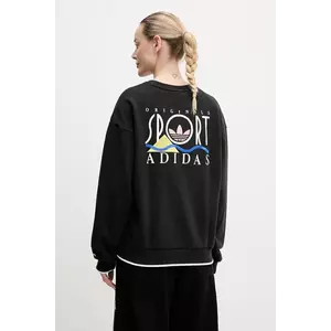 adidas Originals hanorac de bumbac Graphic Sweat femei, culoarea negru, cu imprimeu, JD1810 imagine
