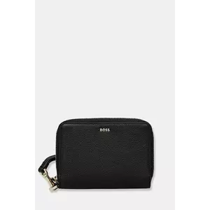 BOSS card-holder din piele culoarea negru, 50543476 imagine