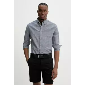 Tommy Jeans camasa barbati, culoarea albastru marin, cu guler clasic, regular, DM0DM20875 imagine