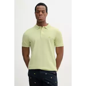 United Colors of Benetton polo de bumbac bărbați, culoarea verde, melanj, 3088U3023 imagine