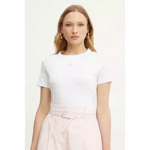 BOSS Orange tricou din bumbac femei, culoarea alb, 50540260 imagine