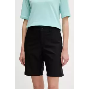 Columbia pantaloni scurți outdoor Leslie Falls culoarea negru, neted, medium waist, 2119193 imagine