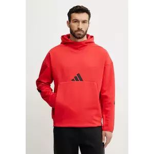 adidas bluza Z.N.E. barbati, culoarea rosu, cu glugă, cu imprimeu, JD5322 imagine