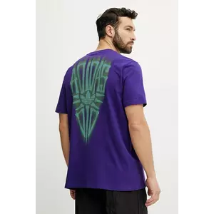 adidas Originals tricou din bumbac Skeleton Back Tee barbati, culoarea violet, cu imprimeu, JI5929 imagine