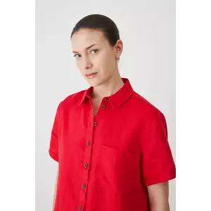 Medicine camasa de in culoarea rosu, cu guler clasic, regular imagine