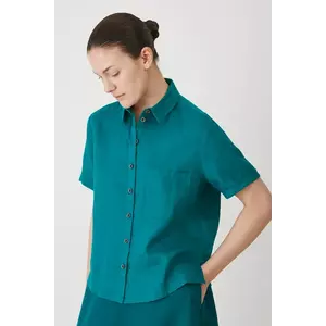Medicine camasa de in culoarea verde, cu guler clasic, regular imagine