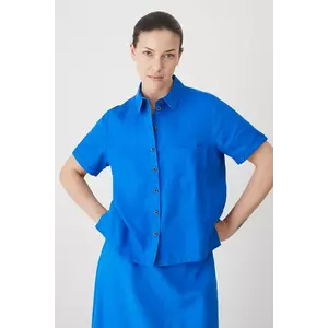 Medicine camasa de in culoarea roz, cu guler clasic, regular imagine