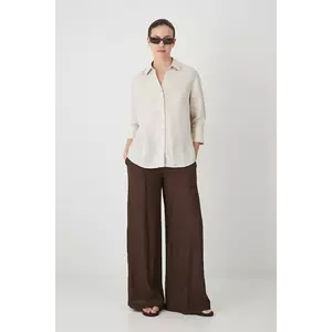 Medicine camasa de in culoarea bej, cu guler clasic, relaxed imagine