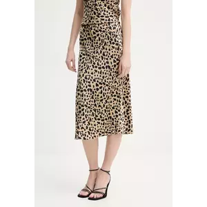 FROM FUTURE fustă de mătase culoarea bej, midi, drept, WJU00027 imagine