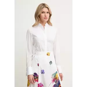 MAX&Co. cămașă din amestec de mătase femei, culoarea alb, cu guler clasic, regular, 2516111033200 imagine