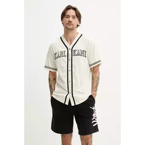 Karl Kani cămașă bărbați, culoarea bej, regular, 60350106 imagine