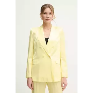 ERMANNO Firenze sacou culoarea galben, cu doua randuri de nasturi, uni, 56TI023EL1 imagine