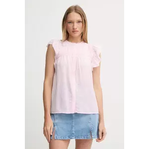 Pepe Jeans cămașă DIALLO femei, culoarea roz, regular, PL305028 imagine