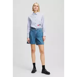 Karl Lagerfeld pantaloni scurți din bumbac femei, cu imprimeu, high waist, A2W10151 imagine