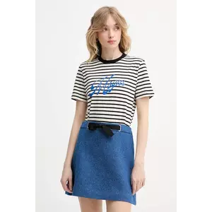 MSGM tricou din bumbac femei, culoarea negru, 3842MDM111.257322 imagine