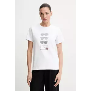 Karl Lagerfeld tricou din bumbac femei, culoarea alb, A2W17103 imagine