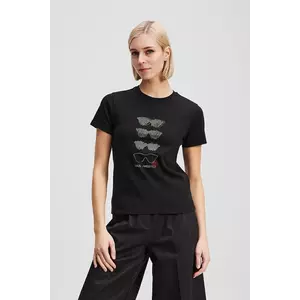 Karl Lagerfeld tricou din bumbac femei, culoarea negru, A2W17103 imagine