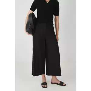Medicine pantaloni din in culoarea negru, fason culottes, medium waist imagine