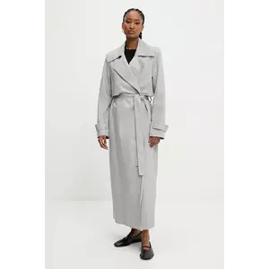 Answear Lab trenci din denim femei, culoarea gri, de tranzitie, desfacut imagine