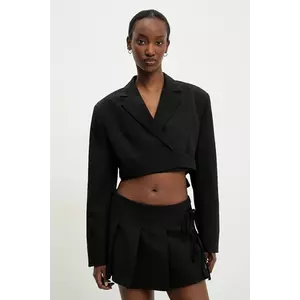 Answear Lab sacou culoarea negru, desfacut, neted imagine