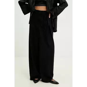 Answear Lab pantaloni femei, culoarea negru, lat, high waist imagine