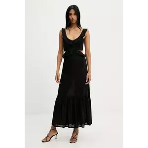 Answear Lab rochie din in culoarea negru, maxi, dreaptă imagine