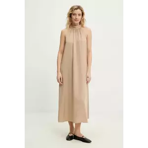 Answear Lab rochie culoarea bej, midi, evazată imagine
